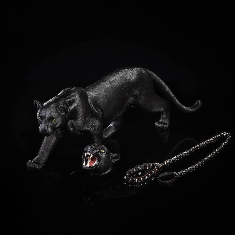 JXK009 Resin Leopard Statue, Black Panther Statue Gift for Animal Lovers