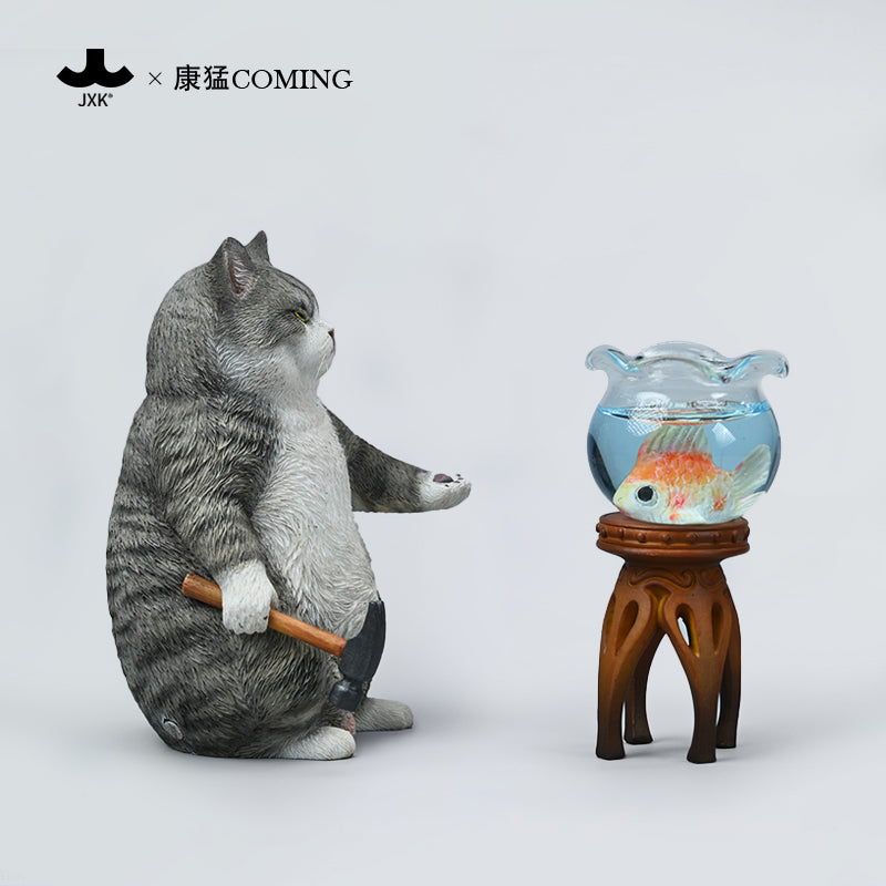 X42303 Cat Figurine Resin Cat Statue from JXK Studio