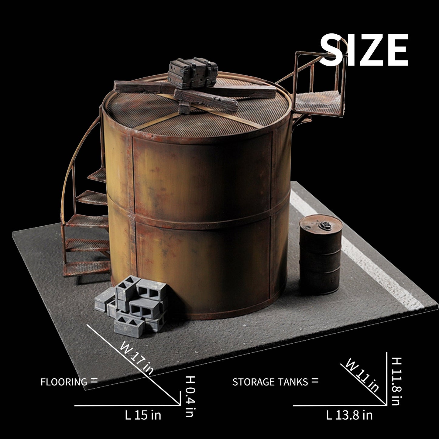 M2224 Oil storage tank scene for figure from JXK Studio