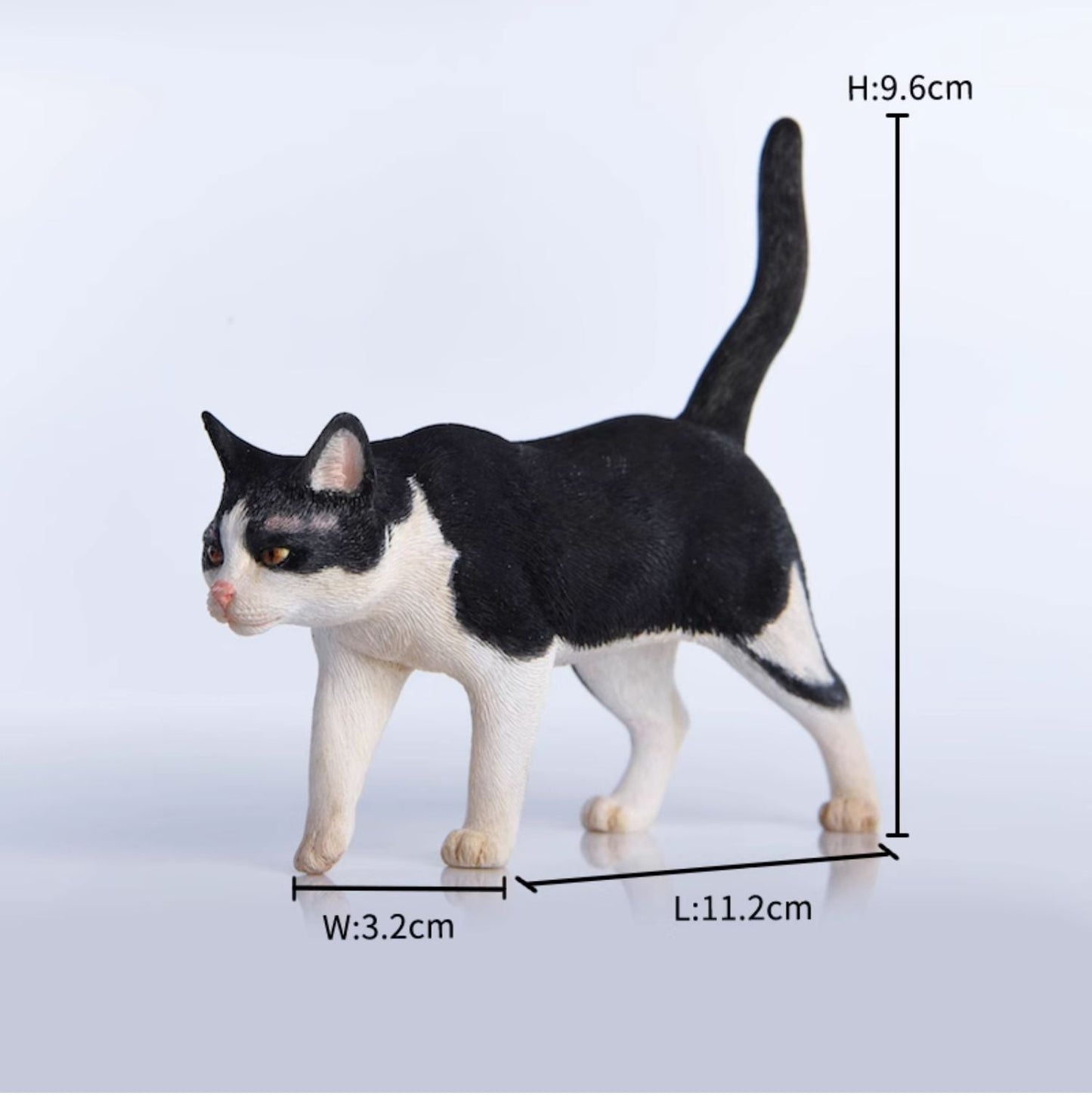 JXK003 Chinese Cat Figurine Resin Cat Statue Decor for Desktop