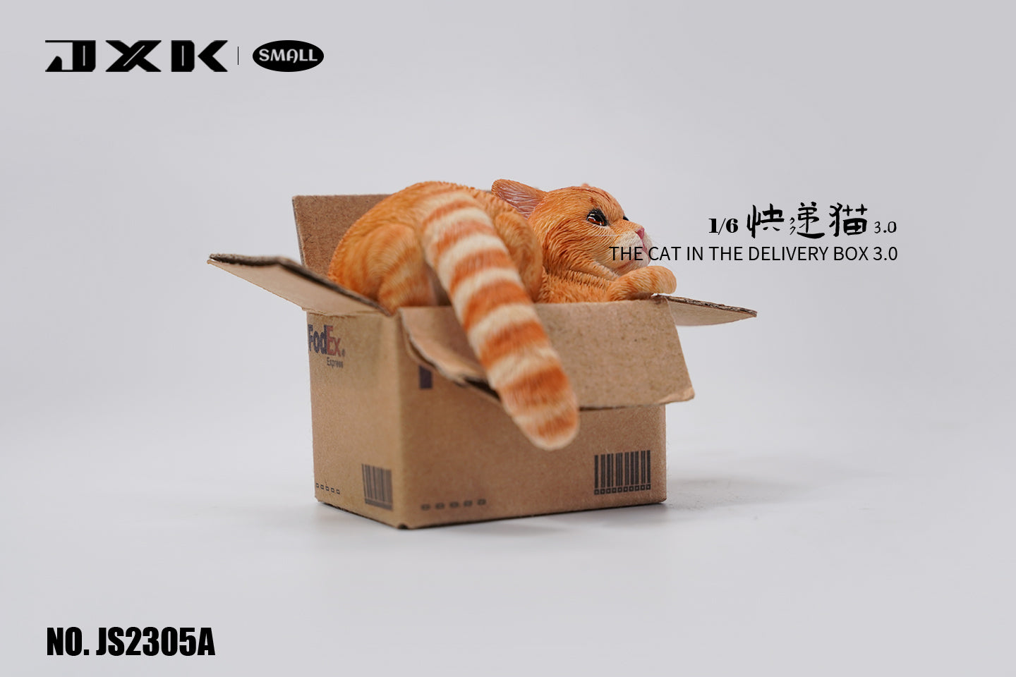 JS2305 Cat Figurine Cat in Box Decor for Desktop Gifts for Cat Lovers