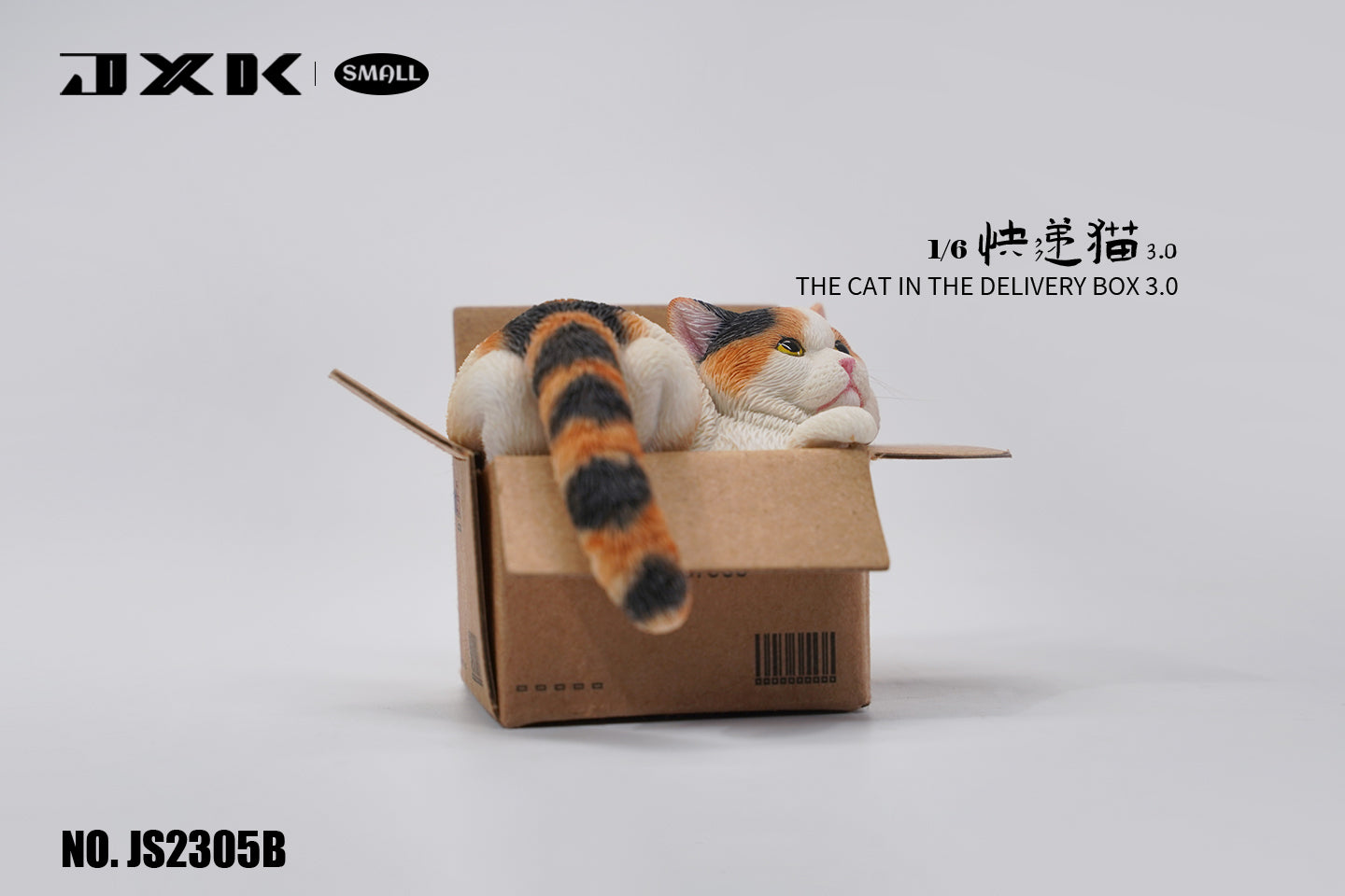 JS2305 Cat Figurine Cat in Box Decor for Desktop Gifts for Cat Lovers