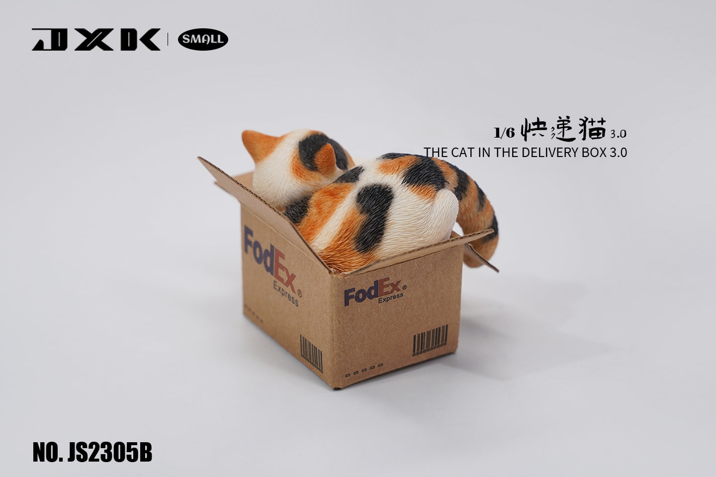 JS2305 Cat Figurine Cat in Box Decor for Desktop Gifts for Cat Lovers