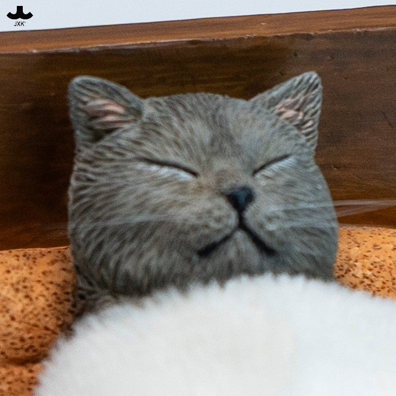 JXK StudioのJS2213猫の置物「箱入り猫」