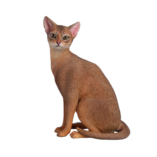 JXK248 JXK Studio Abyssinian Cat Figurine Resin Cat Statue