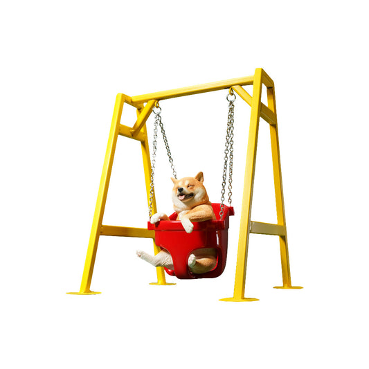 JXK118 Shiba Inu Decor, Lovely Shiba Inu Sitting On the Swing, Gift for Shiba Inu Lover