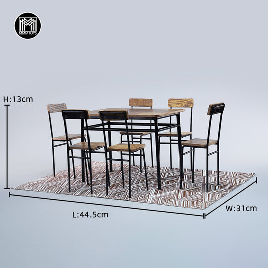 M2415 1/6 Scale Industrial Style American Table and Chairs 1.0 Produced by JXK Studio