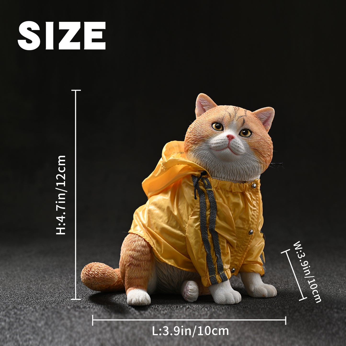 CW2301 Cat Figurine Resin Cat Statue for Desktop Gifts for Cat Lovers