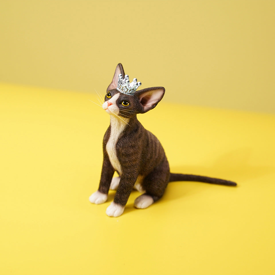 JXK123A 1/6 Devon Rex Cat Figurine with Crown | A1–A5 - product image 4