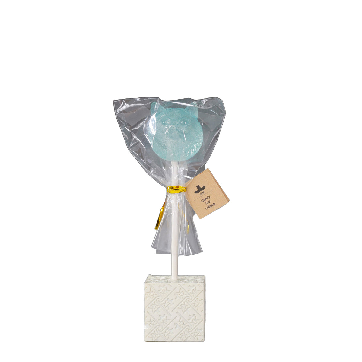 JXK&small Crystal Cat Lollipop Figurine with Square Base - JS2601A - product view