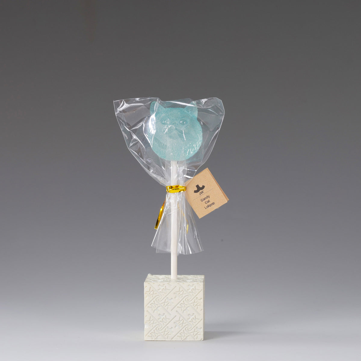 JXK&small Crystal Cat Lollipop Figurine with Square Base - JS2601A - product view