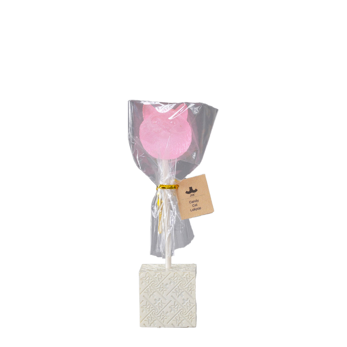 JXK&small Crystal Cat Lollipop Figurine with Square Base - JS2601C - product view