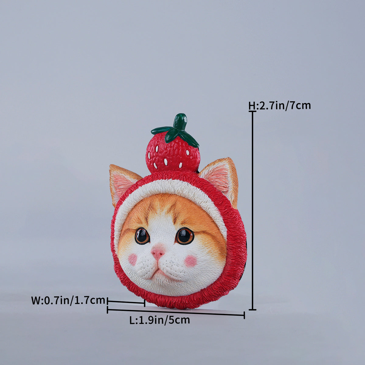JXK&small Strawberry Cat Fridge Magnet - JS2603 - dimensions