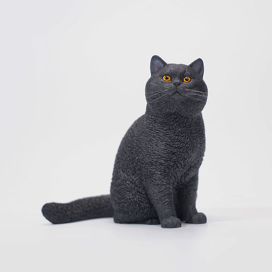 JXK030 British Shorthair Cat Figurine Resin Cat Statue Decor for Cat Lover Gifts for Cat Lovers