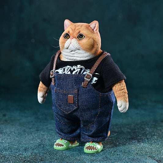 JXK190 Fat Cat Figurine Resin Cat Statue for Desktop from JXK Studio