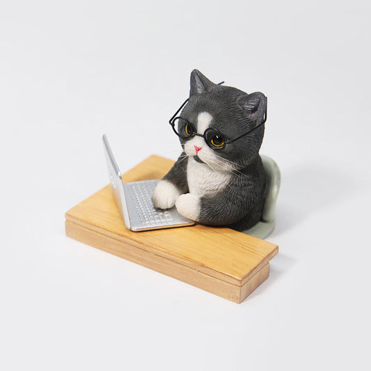 JXK184 Cat Figurine Resin Cat Statue for Desktop from JXK Studio