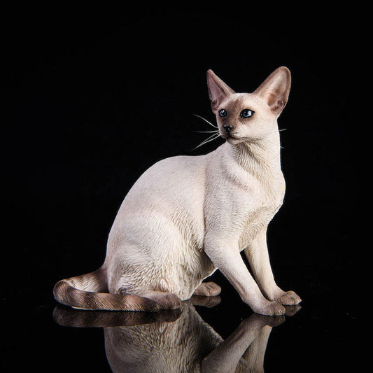 JXK017 Siamese Cat Figurine Resin Cat Statue Decor for Desktop Gifts for Cat Lovers