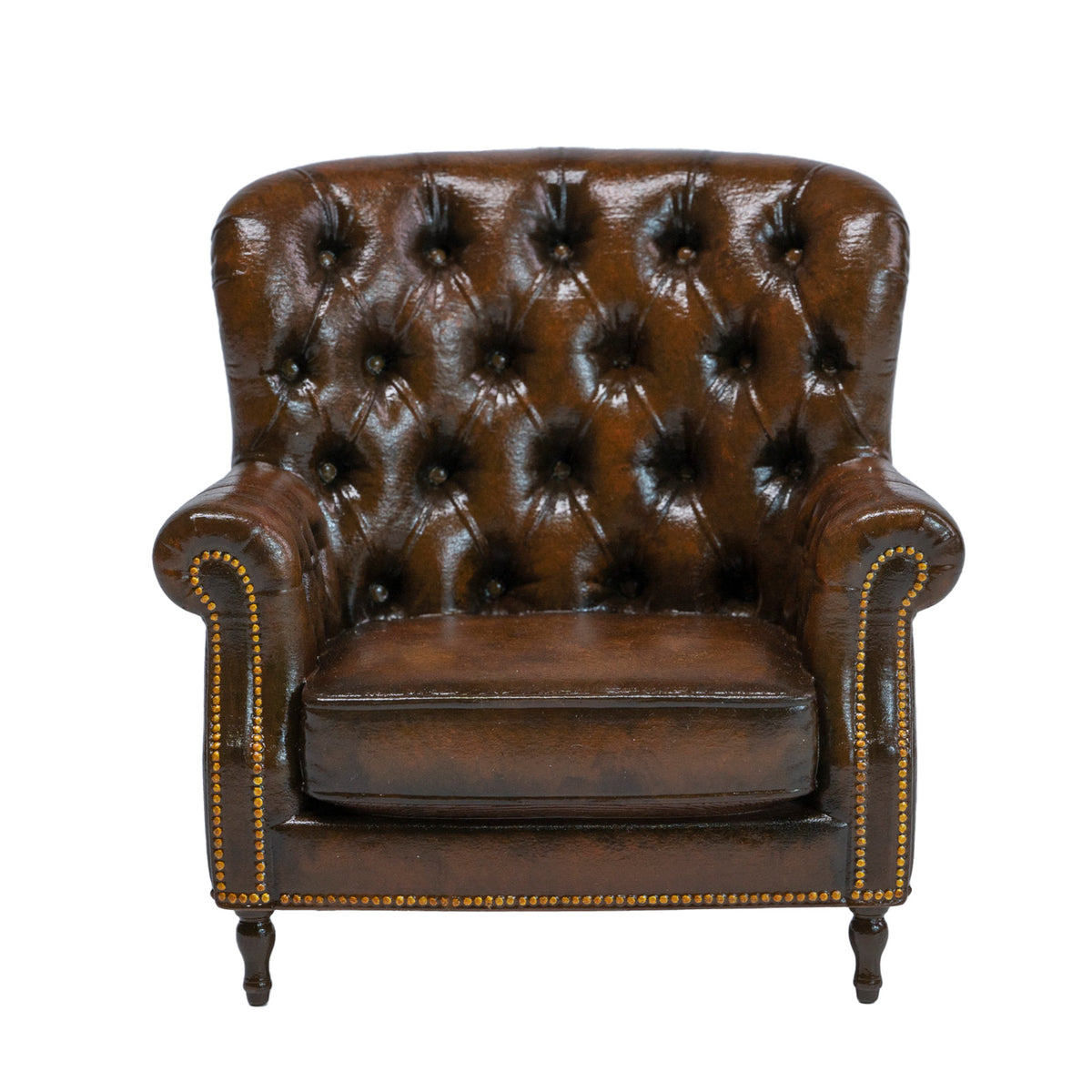MMMTOYS M2619 1/12 British Vintage Brown Armchair - product image 1