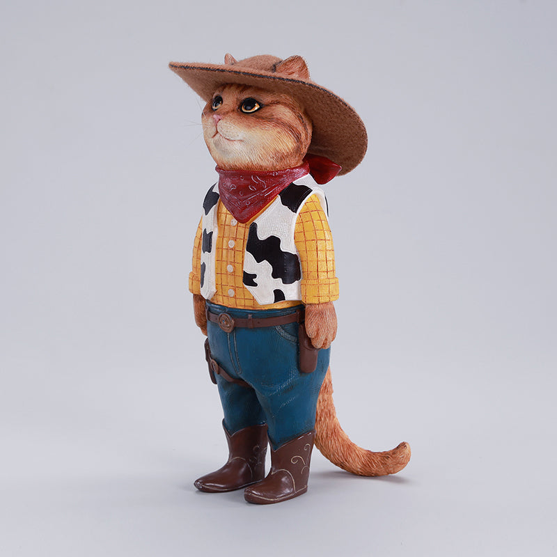 JXK-AI11 Cowcat Sheriff resin cat figurine view 13