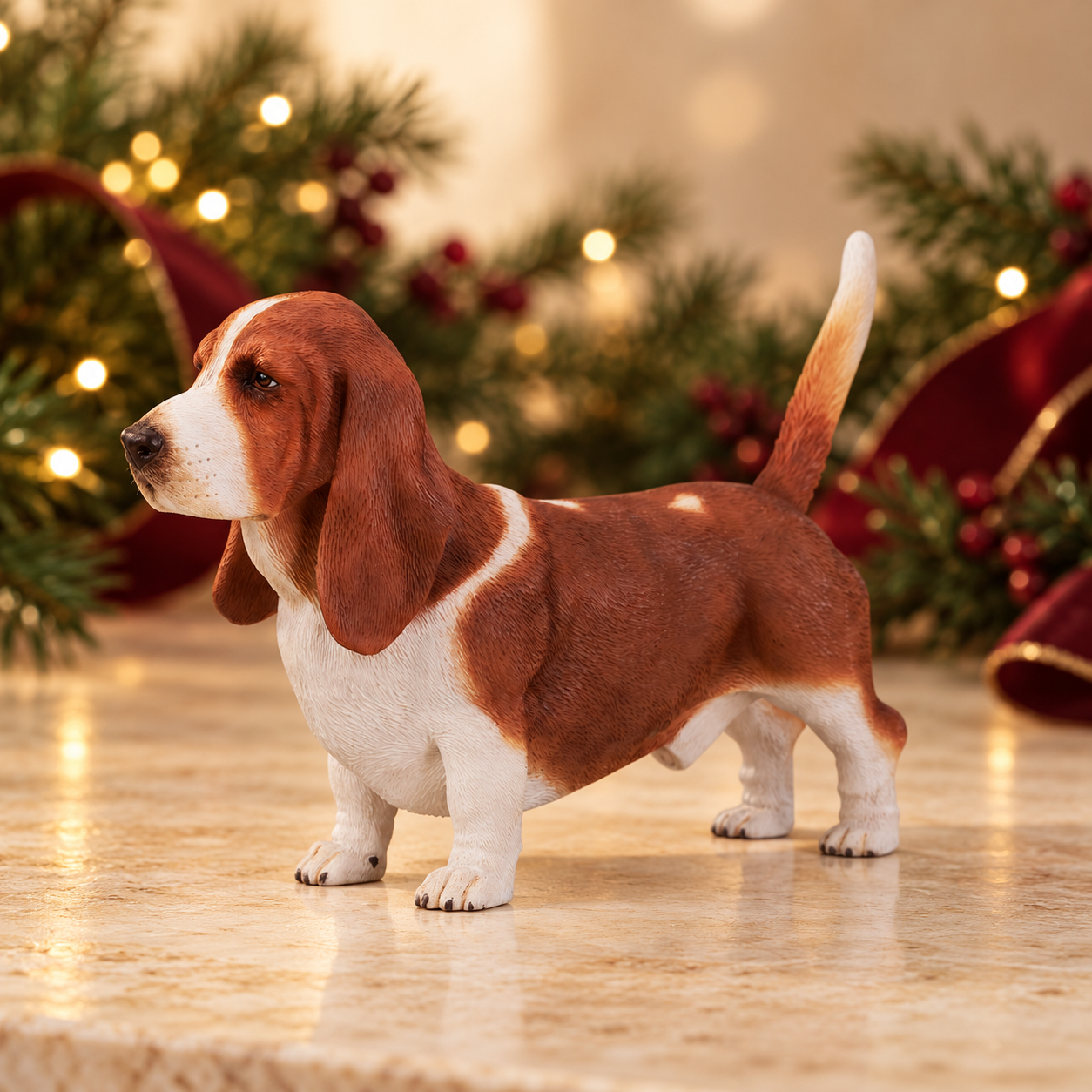 JXK316 Basset Hound Resin Dog Figurines