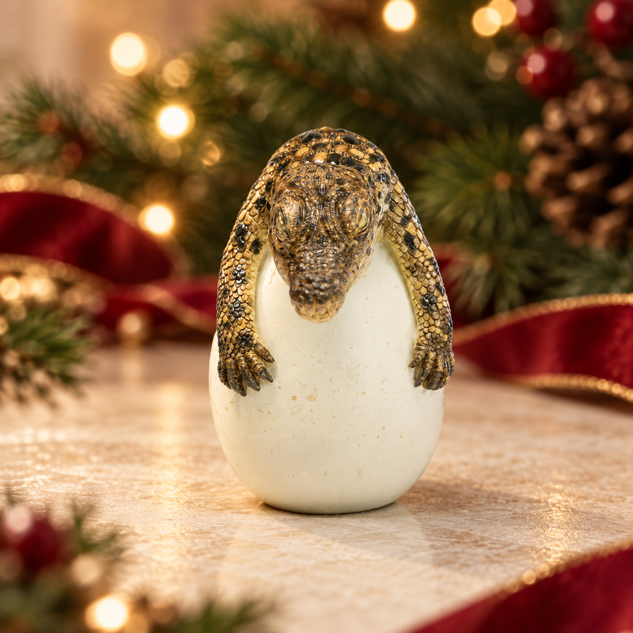 JXK319 Hatchling Crocodile Resin Figurine